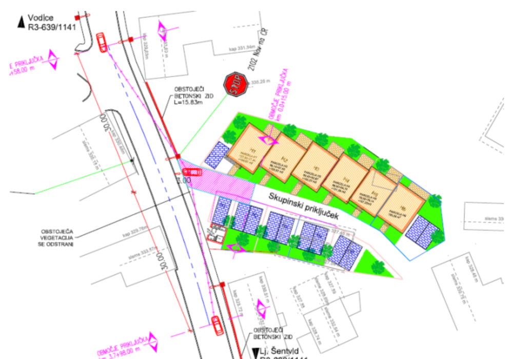 Preverjanje prometne varnosti novega cestnega priključka v naselju &Scaron;martno
